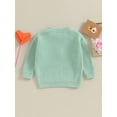 thumbnail image 4 of Bagilaanoe Baby Girl Boy Valentine's Day Clothes Newborn Knitted Sweater Long Sleeve Letter Heart Embroidery Pullover 3M 6M 9M 12M 18M Infant Warm Jumpers Tops Fall Loose Knitwear, 4 of 9