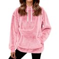 thumbnail image 2 of Womens Oversized Sweatshirt Sherpa Pet Carrier Hoodie with Dog Pouch Cute Kangaroo Pocket Sweatshirt Fleece Pullover Pink XL, 2 of 5