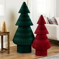 thumbnail image 3 of Northlight Accordion Honeycomb Foldable Paper Christmas Tree - 3' - Red, 3 of 7