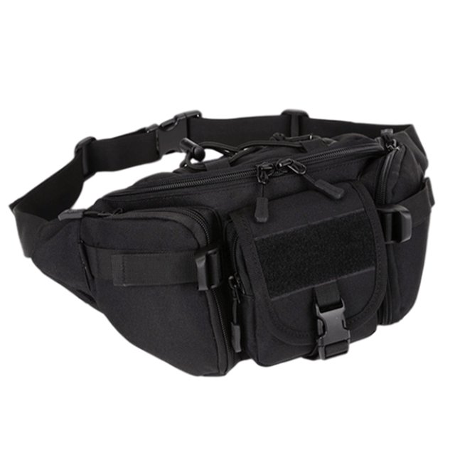 Yuarrent Riñonera con hebilla, cremallera multifuncional, impermeable, camuflaje, para hombre, riñonera, deporte, Camping, escalada al aire libre Mochilas de mochilero Negro Yuarrent OD022570-01