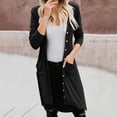 thumbnail image 3 of Womens Long Sleeve Cardigan Casual Light Soft Knit Cardigan Sweater Coat Cardigan Autumn And Winter Mid Length Long Sleeve Buttons Ladies Front Open Sweater Open Front Duster for Women Open Cardigans, 3 of 5