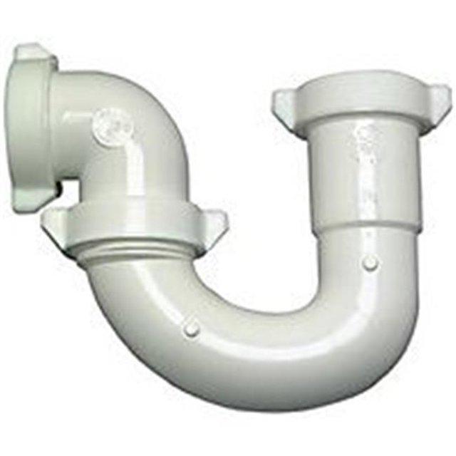 Lavatory/Kitchen Drain Trap, White Plastic, 1.25 - 1.5-In. Tube Slip Joint - 480-160