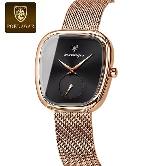 POEDAGAR Luxury Women Quartz Watch Waterproof Stainless Steel Mesh Band Elegant Fashion Ladies Wrist Watch