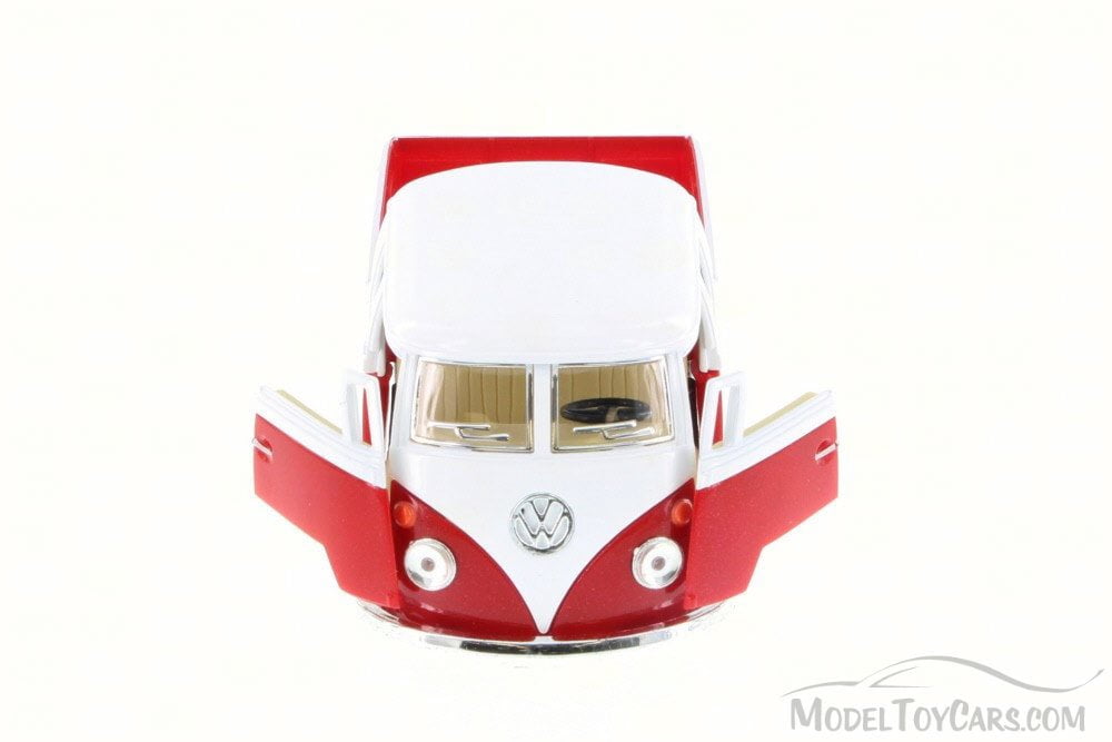 1963 Volkswagen Classical Bus Double Cab Pick Up, Red - Kinsmart