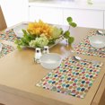 thumbnail image 4 of Ambesonne Vintage Place Mats Set of 4, Hipster Polka Dots Tile, Standard Size, Multicolor, 4 of 6