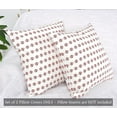 thumbnail image 4 of Hand Block Print Floral Pillow Covers Botanical Design Flower Cushion Covers Rustic Grand Millennial Style Pillow Cases for Throw Pillows Vintage Home Decor 20x20 Set of 2 Cream White & Rust Brown, 4 of 8