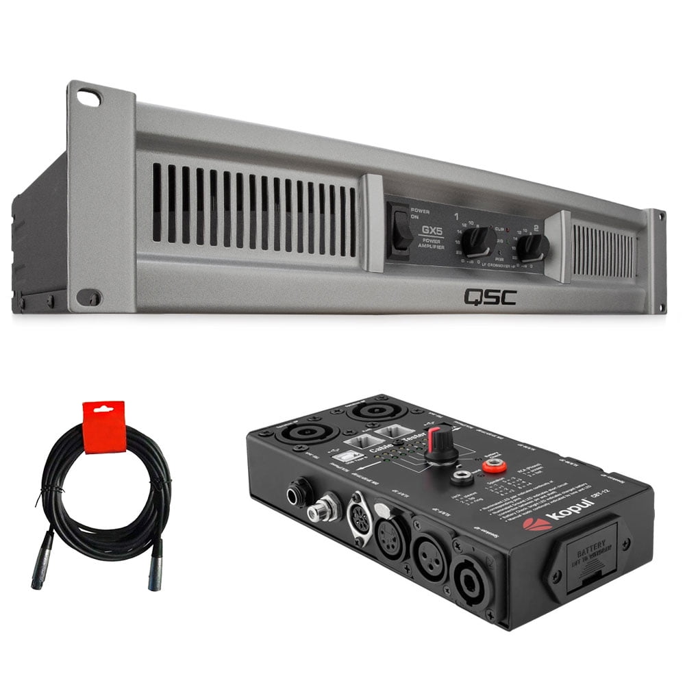 QSC GX5 500 Watt 8Ohm Power Amplifier Bundle with Kopul CBT12 12in1