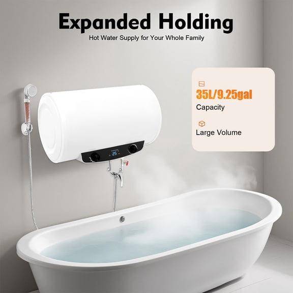 1 PCS White Electric Tank Water Heater, Water heater, Electric Water Heater