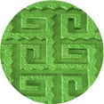 thumbnail image 1 of Ahgly Company Machine Washable Indoor Round Transitional Dark Lime Green Area Rugs, 6' Round, 1 of 7
