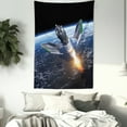 thumbnail image 4 of Outer Space Decor Wall Hanging Tapestry, Launch of Cargo Spacecraft in Progress Rocket Takes off Cosmos Universe Photo, Bedroom Living Room Dorm Accessories, 40 X 60 Inches, by Ambesonne, 4 of 5