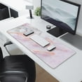 thumbnail image 2 of 31.5x11.8 Rose Gold Marble Desk Mat - Cute & Waterproof Accessory for Women's Desktop, 2 of 7