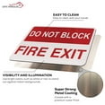 thumbnail image 3 of SAFE HANDLER Do Not Block Fire Exit Sign, 12” x 8”, Rust-Free Metal, Red and White, Indoor/Outdoor, Easy to Mount (Pack of 100), 3 of 8