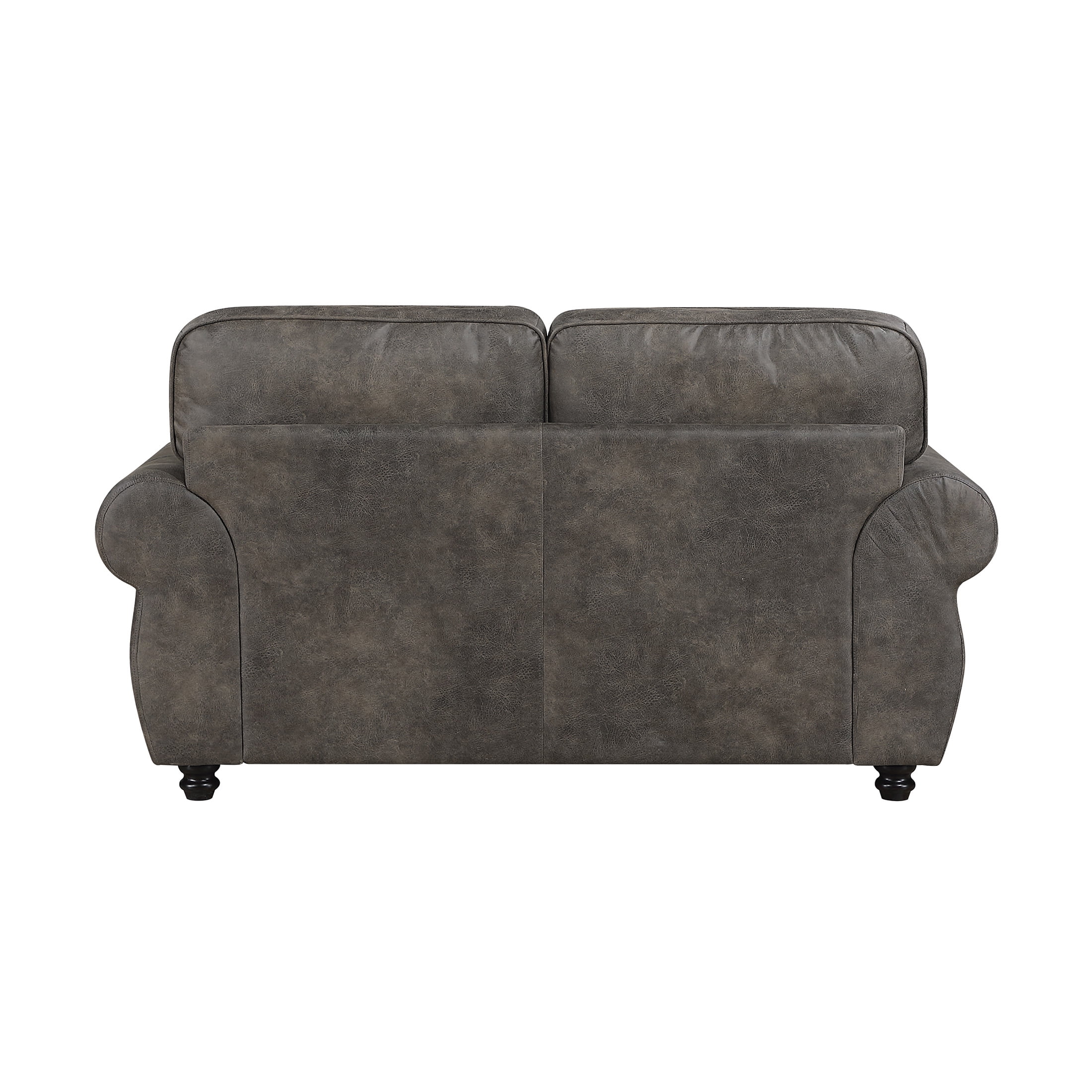 OakvillePark Solvane Microfiber Loveseat with 2 Pillows and Nailhead Trim, Brownish Gray
