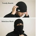 thumbnail image 6 of Topboutique Ski Mask, Winter Balaclava, 1 Hole Knitted Full Face Cover, Open Hole Face Mask, Knit Cold Weather Hat, Warm Full Face Mask, Thermal Skiing Mask for Outdoor Sports, Black, 6 of 8