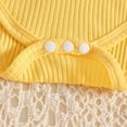 thumbnail image 5 of masbird Baby Girl Clothes Print Long Sleeve Romper Shirt Flare Pants Cute 3PC Fall Winter Outfits+Headband 0 3 6 12 18 24 Months,Yellow,12-18 M, 5 of 8