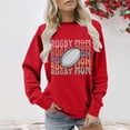 thumbnail image 2 of Holzkary Women's Football Game Day Sweatshirt Graphic Print Sunday Long Sleeve Crewneck Fall Pullover Graphic Print Oversized Crewneck Sweatshirts Long Sleeve Pullover for Gameday Hoodies Red M, 2 of 5