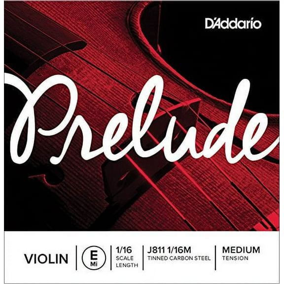 D'Addario Prelude Violin Single E String, 1/16 Scale, Medium Tension