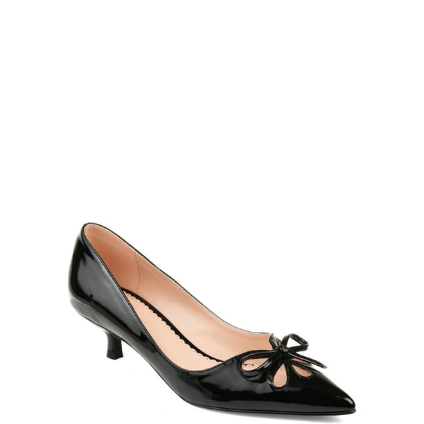 Brinley Co. Womens Cutout Bow Kitten Heel Pump