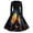 Black #008, variant on Halloween Dresses for Women Skeleton Hepburn Square Neckline Horror Swing Dress Castle Printed Long Sleeve Cute Dresses with Belt 2XL