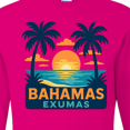 thumbnail image 4 of Inktastic Bahamas Exumas Tropical Sunset Retro Long Sleeve T-Shirt, 4 of 5