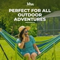 thumbnail image 2 of Bliss Hammocks 60"W Double Hammock with Rope Loops & Tree Straps, 265 lb, Mediterranean, 2 of 12