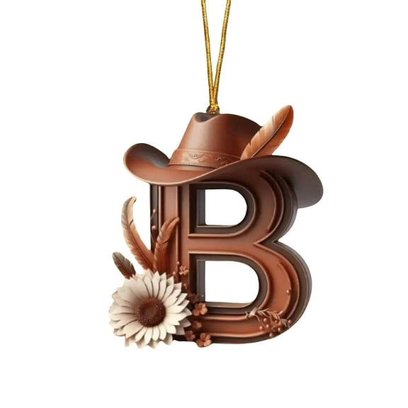 Lilixerw 26 Letter Acrylic Christmas Ornaments,with Hat,3.15Inch Personalized DIY Xmas Tree Decor for Spell Names&Words,Home Wall Wreath Pendant,B