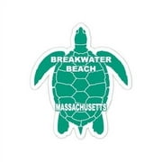 Breakwater Beach Massachusetts Souvenir 4 Inch Green Turtle Shape Decal Sticker