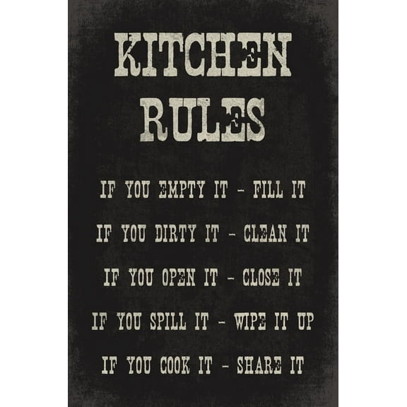 Kitchen Rules, poster print