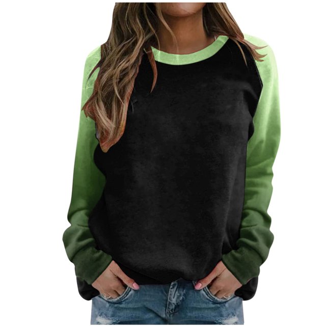 Birdeem Blouse Mode Femme Imprimée Manches Longues Col Rond Chandail Décontracté Manches Raglan
