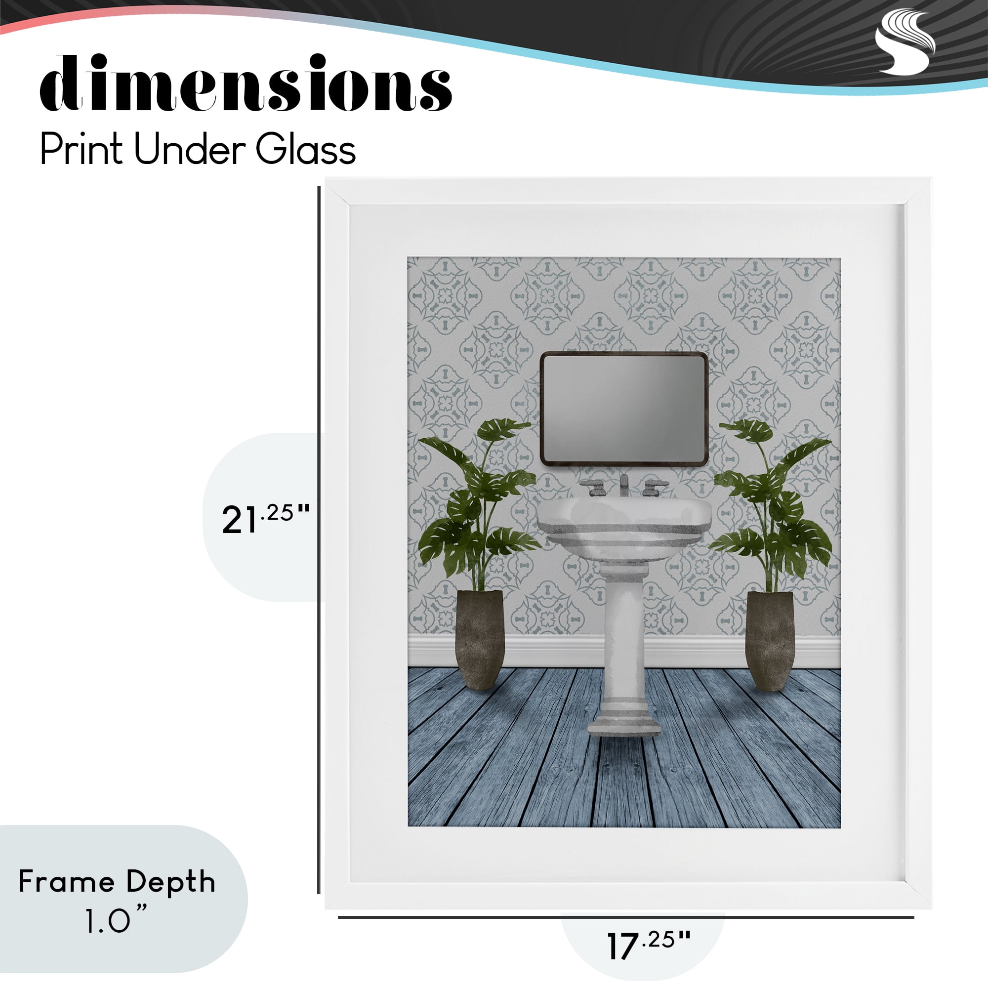 Stupell Industries Restful Wash Plants & Sink White Framed Print Under Glass, design by Marcus Prime
