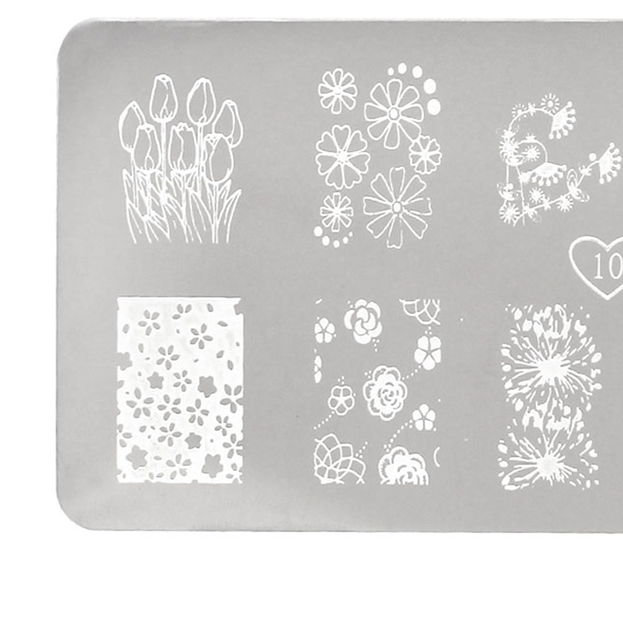 Unique Bargains Fingernails Flower Printed Stencil Template Painted Plate Nails Tool