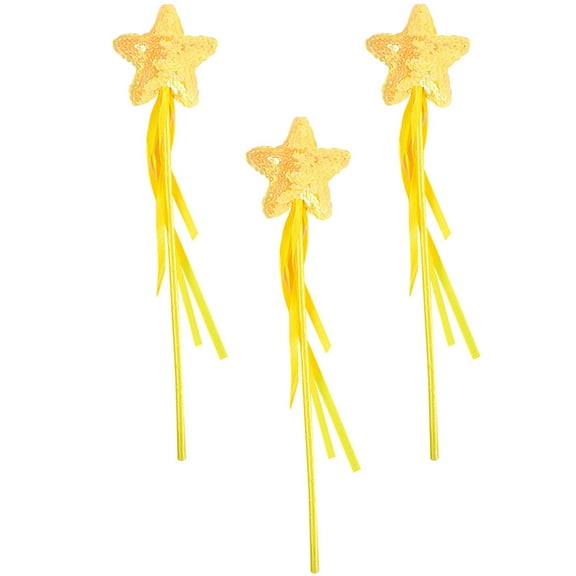 PBPBOX 3Pcs Wedding Party Favors Fairy Wands Star Shaped Cloth Yellow For Girls
