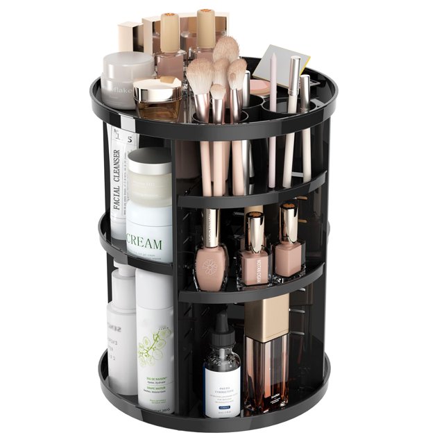 Organizador de maquillaje Jiavarry Rotating 360 con bandejas ajustables