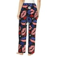 thumbnail image 3 of Uemuo American With Lips Pattern Women's Wide Leg Palazzo Lounge Pants with Pockets Light Weight Loose Comfy Casual Pajama Pants-Small, 3 of 9