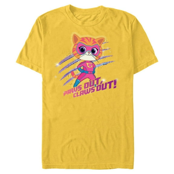 Disney Junior SuperKitties Ginny Paws Out, Claws Out! - Short Sleeve Blended T-Shirt for Adults - Customized-Yellow