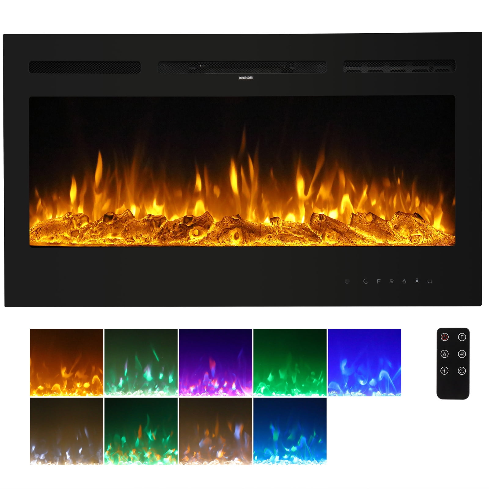 36" Electric Fireplace Heater, Wall Mounted & Insert Electric Fireplace