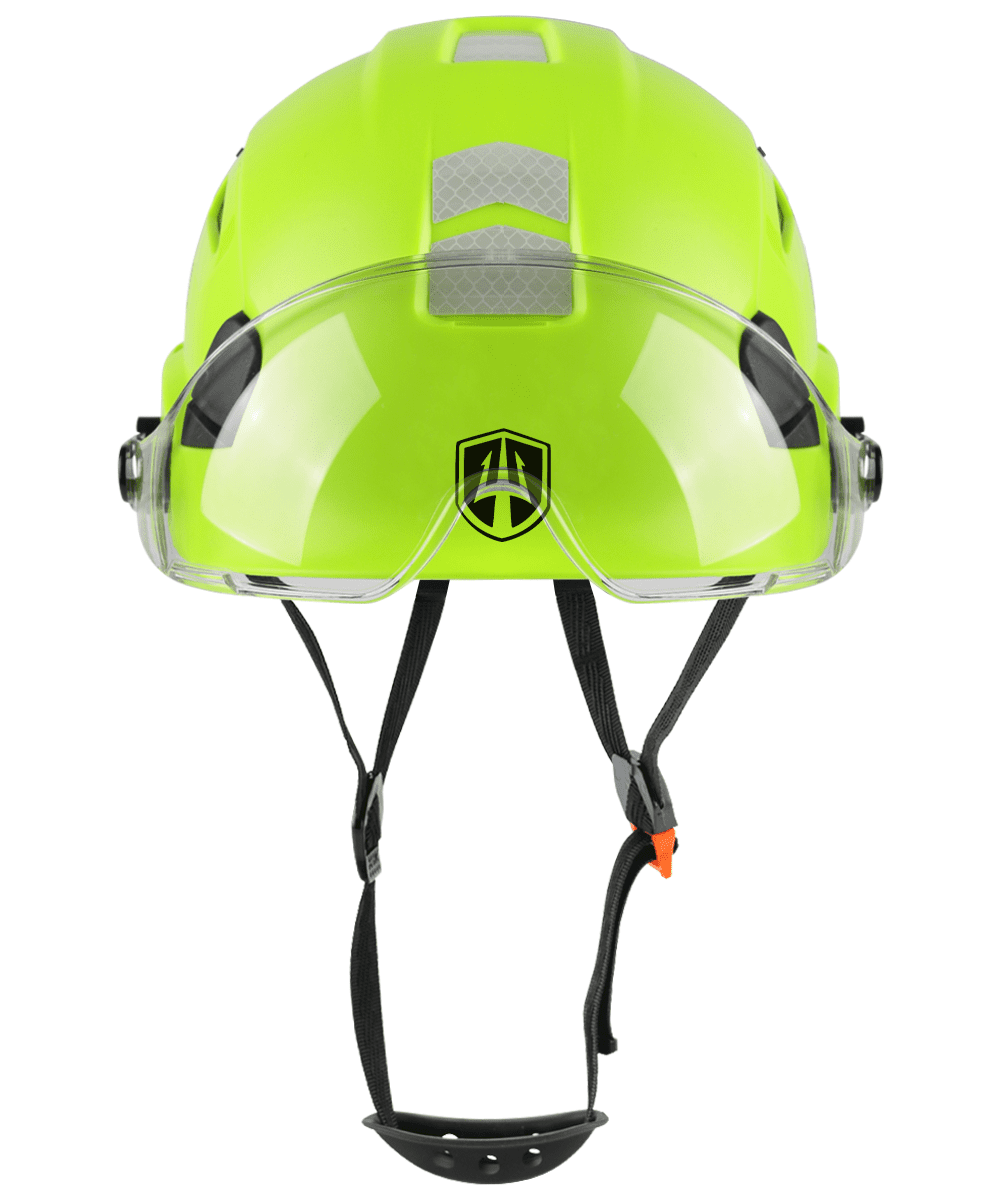 GREEN DEVIL Safety Helmet Hard Hat with Visor and Chinstrap Adjustable Lightweight Vented ABS Work Helmet for Men and Women 6-Point Suspension ANSI Z89.1 Approved Ideal for Industrial & Construction