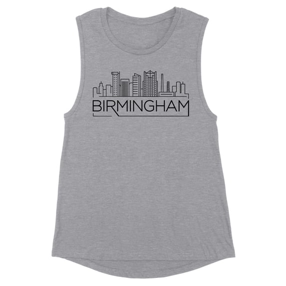 Skyline Birmingham Alabama Women's Muscle Tank 2X-Large Heather Grey