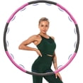 thumbnail image 1 of Hula Hoop, Hula Hoop para bajar de peso y masajes, 6-8 segmentos, aros Hoola Hoop extraíbles, apto para fitness, deportes, hogar, oficina, modelado del vientre, 1 kg oso de fresa Juguete, 1 of 6