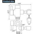 thumbnail image 4 of Solid Metal Shower Arm Diverter with Handshower Mount for Hand Held Showerhead and Fixed Spray Head ∣ G 1/2 3-Way Bathroom Universal Shower System Replacement Part (Silver), 4 of 7