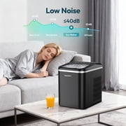 EUHOMY 35lbs/24H Nugget Ice Maker Countertop, Pebble Ice Maker Machine with Auto-Cleaning, Black