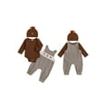 thumbnail image 2 of Newborn Baby Boy Girl My First Halloween Thanksgiving Outfit Long Sleeve Turkey Pumpkin Romper Suspender Pants Hat Fall Winter Clothes, 2 of 9