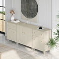 thumbnail image 2 of WAMPAT Sideboards Buffet Cabinet, 3-in-1 Wood Wide Credenza Storage Cabinet with 2 Doors and Drawers, Modern Kitchen Coffee Bar Table with Storage Shelves for Living Room Dining Room, Beige Linen, 2 of 8