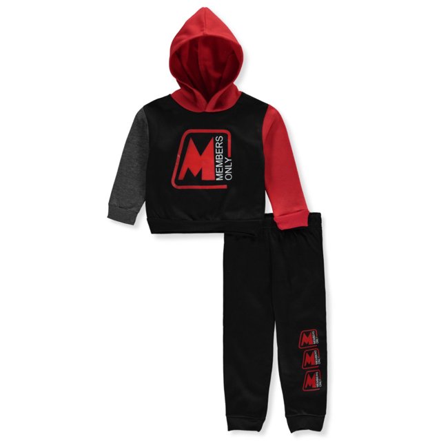 Members Only Boys' 2Piece Joggers Set Outfit red/multi, 7 (Little