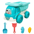 thumbnail image 5 of Beach Toys, 5 Piece Sand Toys Set with Truck, Rake, shovel, 2 Sand Molds & Mesh Bag, Kids Sandbox Toys for Toddlers Kids Age 3-10, 5 of 7