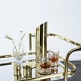 thumbnail image 5 of Viski Stainless Steel Bar Cart with Wheels, Mirror Shelves, Home Bar, Gold, 5 of 7