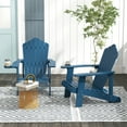 thumbnail image 3 of Gymax Patio HIPS Outdoor Weather Resistant Slatted Chair Adirondack Chair w/ Cup Holder Navy, 3 of 8