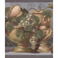 thumbnail image 1 of Brown Vases Vines Kitchen Shelf Blue Vintage Wallpaper Border Retro Design, Roll 15' x 7'', 1 of 3