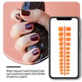 thumbnail image 5 of Vogacara 24 piezas de uñas postizas de ataúd esmerilado DIY exquisito estilo francés novela agraciada personalidad uñas acrílicas para amantes de la Juegos de manicura 22Naranja dulce Vogacara CE011411-22, 5 of 5
