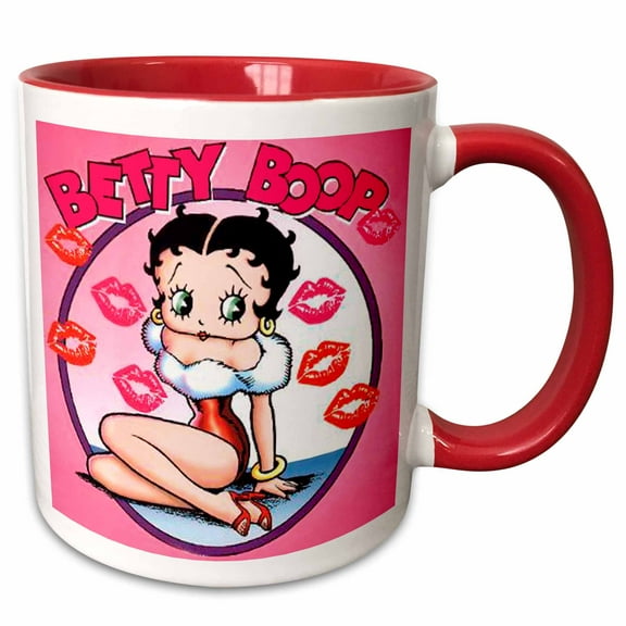 3drose, Betty Boop, 15oz Two-tone Red Mug